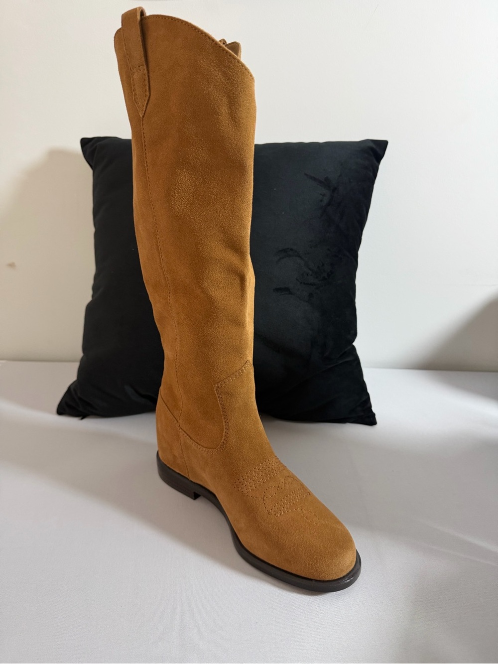 Paolo Chestnut Suede Knee-High Boot